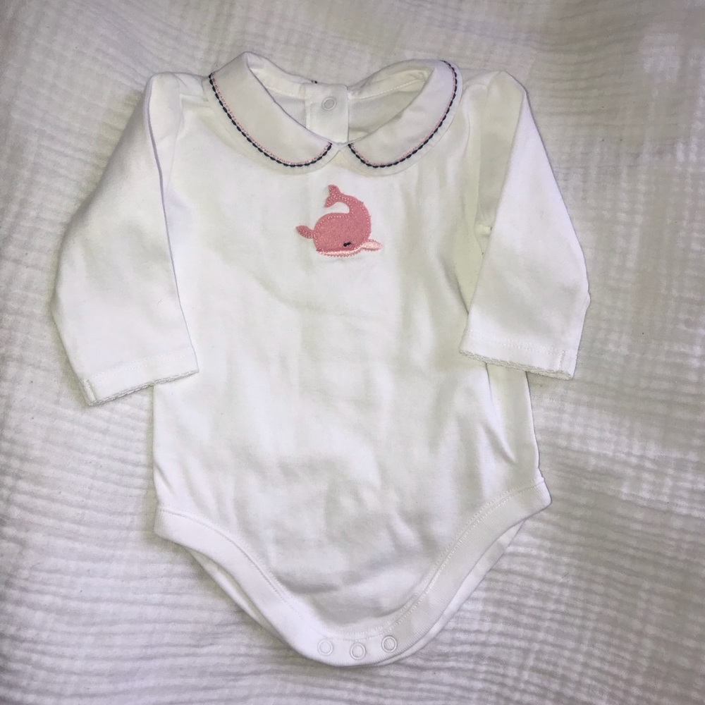 Pink whale embroidered Janie & Jack bodysuit